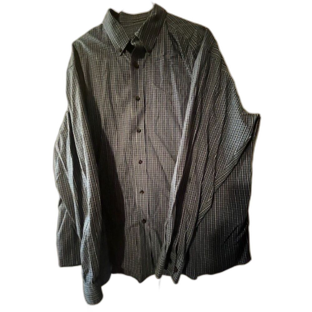 Eddie Bauer blue plaid button-down shirt size XL
